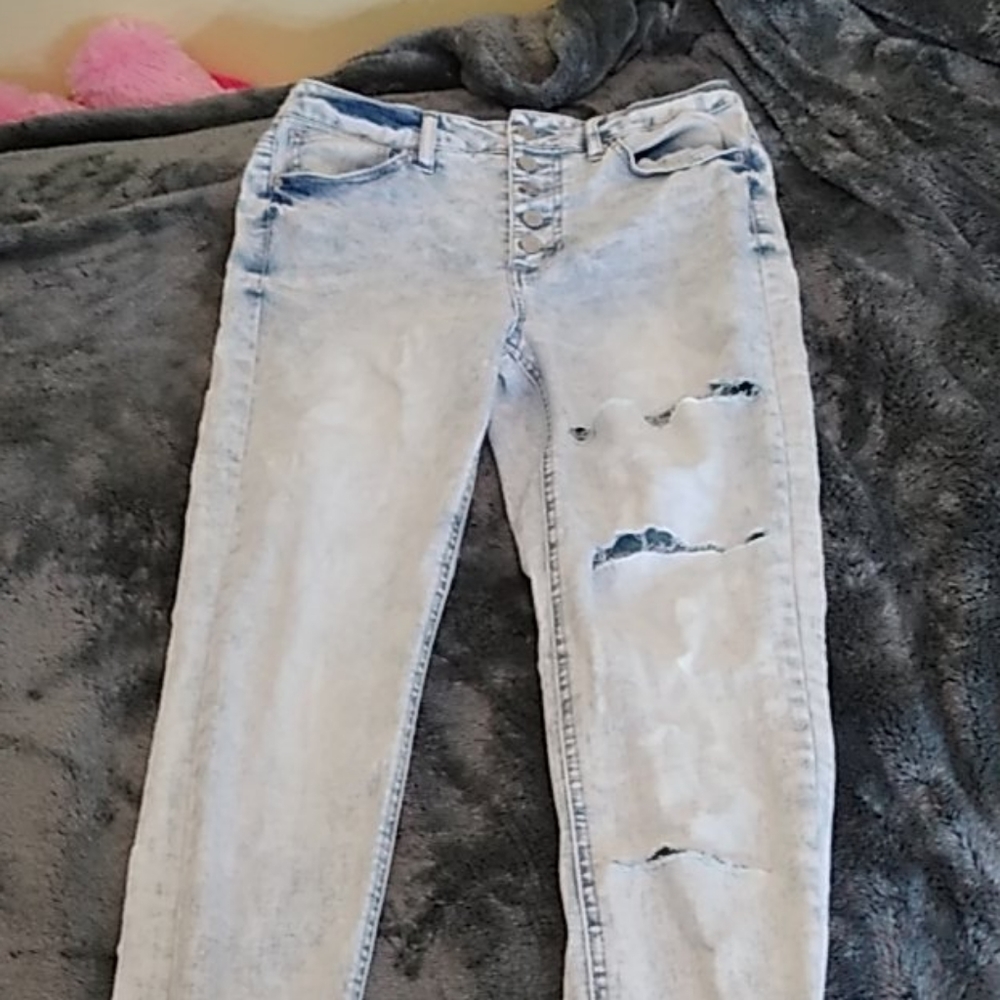Skinny Ripped Bleached Jeans
